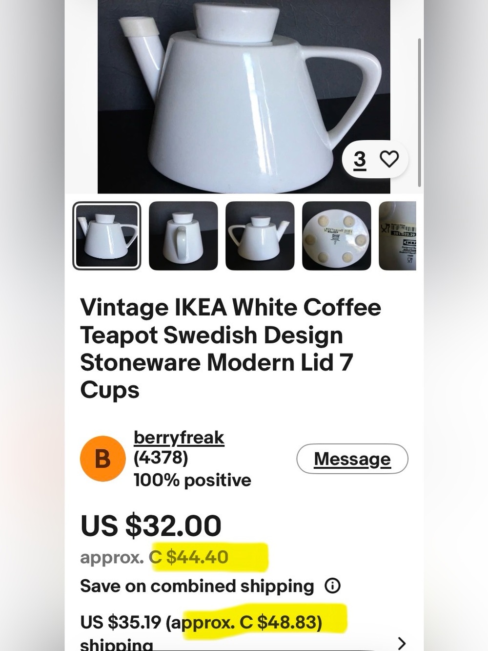 IKEA Varma 90’s White Ceramic Teapot with Lid -  Mint Condition! 1.5L - Picture 14 of 16